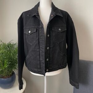 Womens Old Navy Classic Denim Jacket - Black - Sz L - Like New!